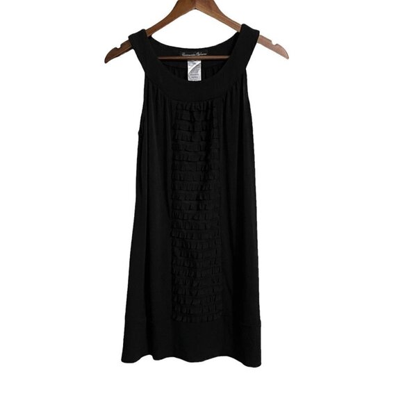Appropriate Behavior Womens Black Y2K Ruffle Front Sleeveless Shift Dress Medium - Picture 1 of 7